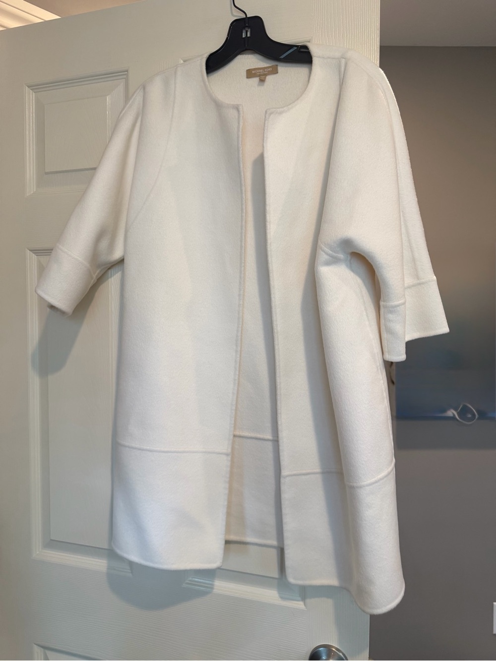 Michael Kors Collection Cream Open-Front Coatigan